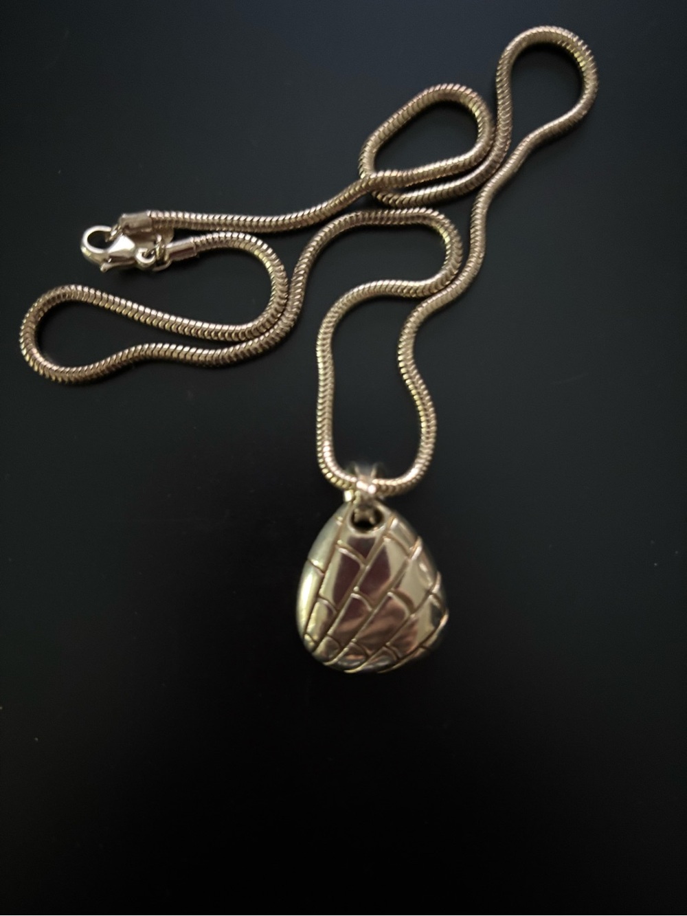 Auth Tiffany & Co. SS Vintage “Wood” Collection Pendant & 18” Necklace